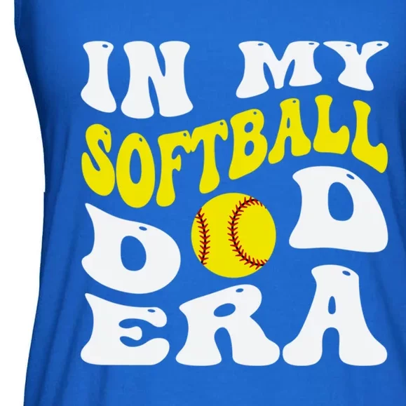 In My Softball Dad Era Funny Proud Softball Dad Groovy Great Gift Ladies Essential Flowy Tank