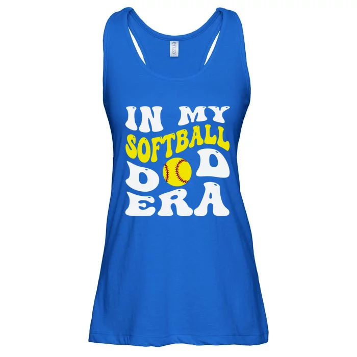 In My Softball Dad Era Funny Proud Softball Dad Groovy Great Gift Ladies Essential Flowy Tank