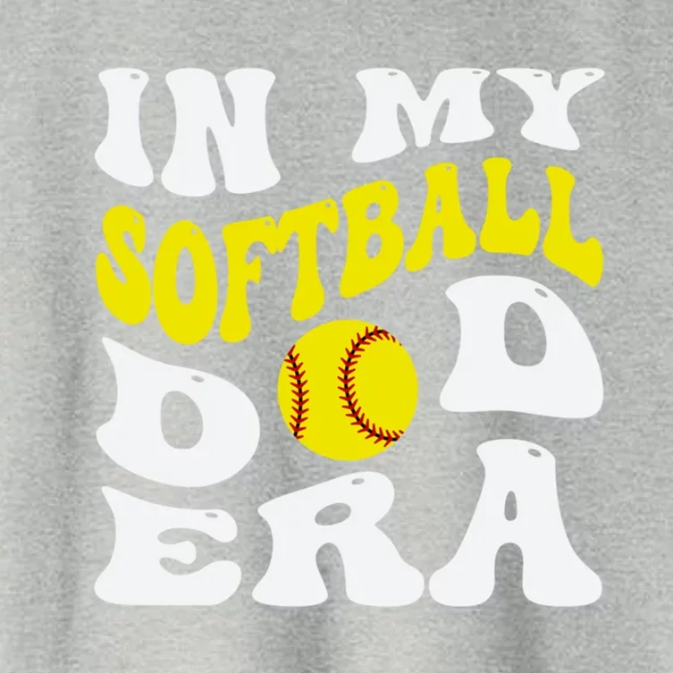 In My Softball Dad Era Funny Proud Softball Dad Groovy Great Gift Women's Crop Top Tee