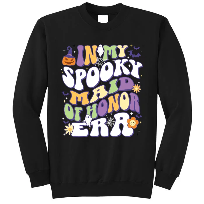 In My Spooky Maid Of Honor Era Groovy Retro Halloween Tall Sweatshirt