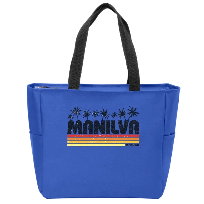 Ilva Malaga Spain Retro Beach Tourism Gift Zip Tote Bag