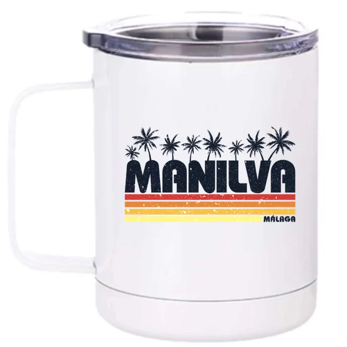 Ilva Malaga Spain Retro Beach Tourism Gift Front & Back 12oz Stainless Steel Tumbler Cup