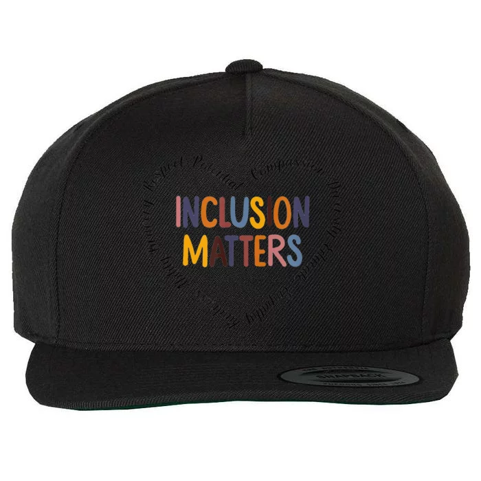 Inclusion Matters Special Education Autism Awareness Teacher Wool Snapback Cap