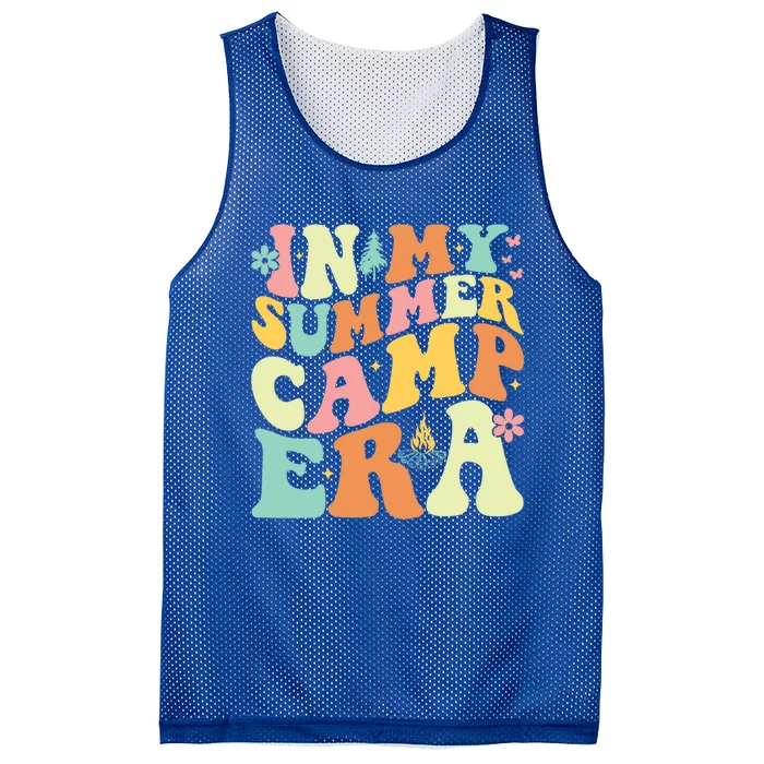 In My Summer Camp Era Retro Groovy Camper Summer Break Meaningful Gift Mesh Reversible Basketball Jersey Tank