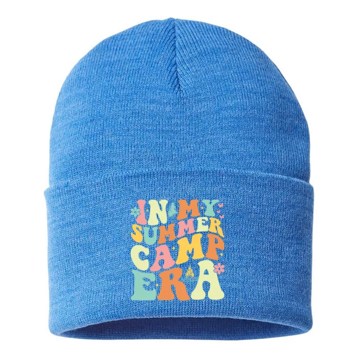 In My Summer Camp Era Retro Groovy Camper Summer Break Meaningful Gift Sustainable Knit Beanie