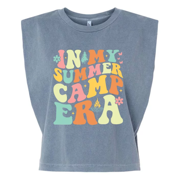 In My Summer Camp Era Retro Groovy Camper Summer Break Meaningful Gift Garment-Dyed Women's Muscle Tee