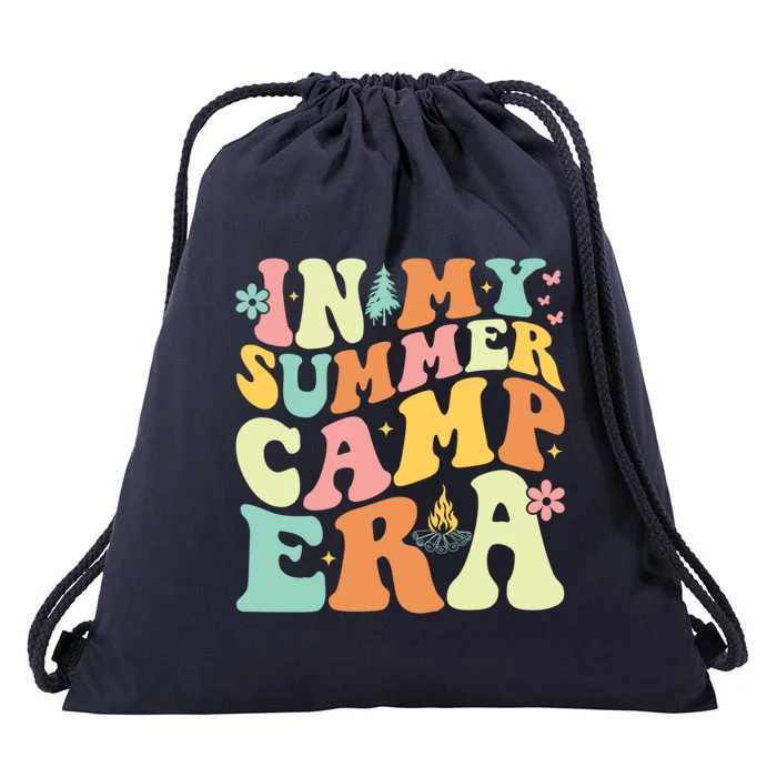 In My Summer Camp Era Retro Groovy Camper Summer Break Meaningful Gift Drawstring Bag