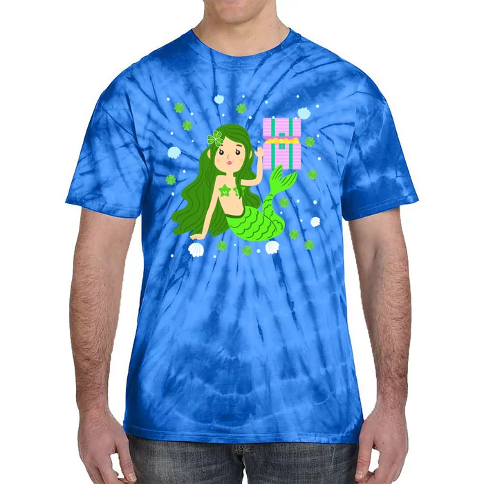 Irish Mermaid St Patrick's Day Mermaid Lucky Mermaid Themed Meaningful Gift Tie-Dye T-Shirt