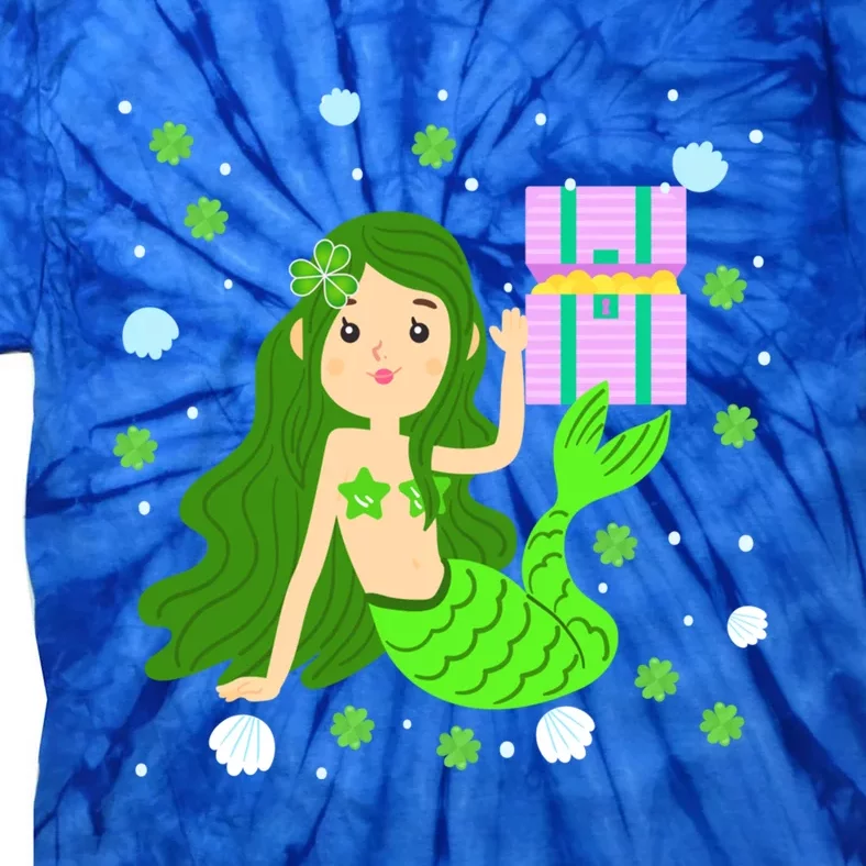 Irish Mermaid St Patrick's Day Mermaid Lucky Mermaid Themed Meaningful Gift Tie-Dye T-Shirt