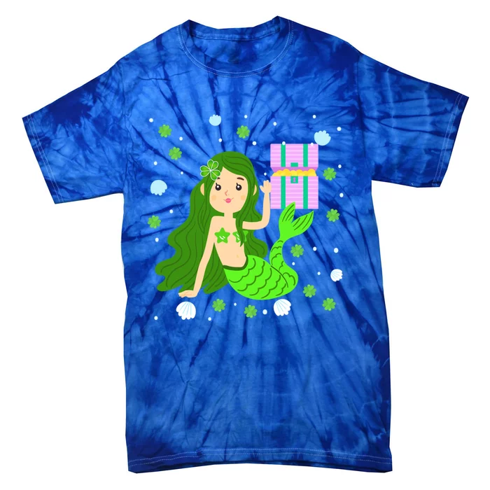 Irish Mermaid St Patrick's Day Mermaid Lucky Mermaid Themed Meaningful Gift Tie-Dye T-Shirt