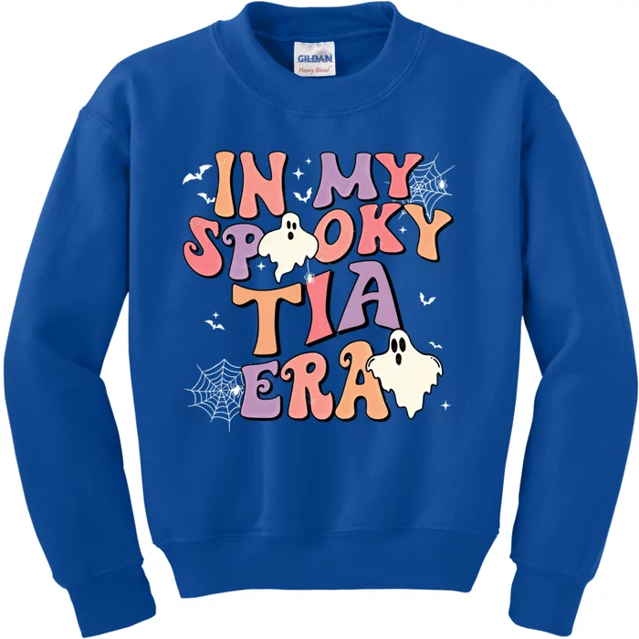 In My Spooky Tia Era Halloween Groovy Witchy Spooky Auntie Meaningful Gift Kids Sweatshirt