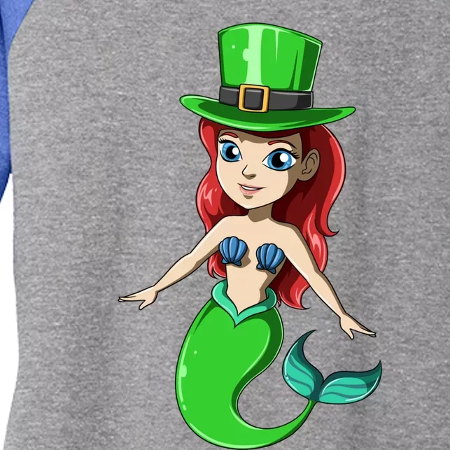 Irish Mermaid St Patrick's Day Mermaid Lucky Mermaid Themed Gift Women's Tri-Blend 3/4-Sleeve Raglan Shirt