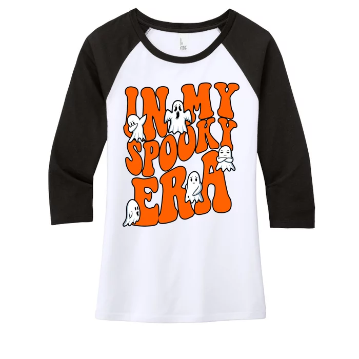 In My Spooky Era Halloween Groovy Women's Tri-Blend 3/4-Sleeve Raglan Shirt