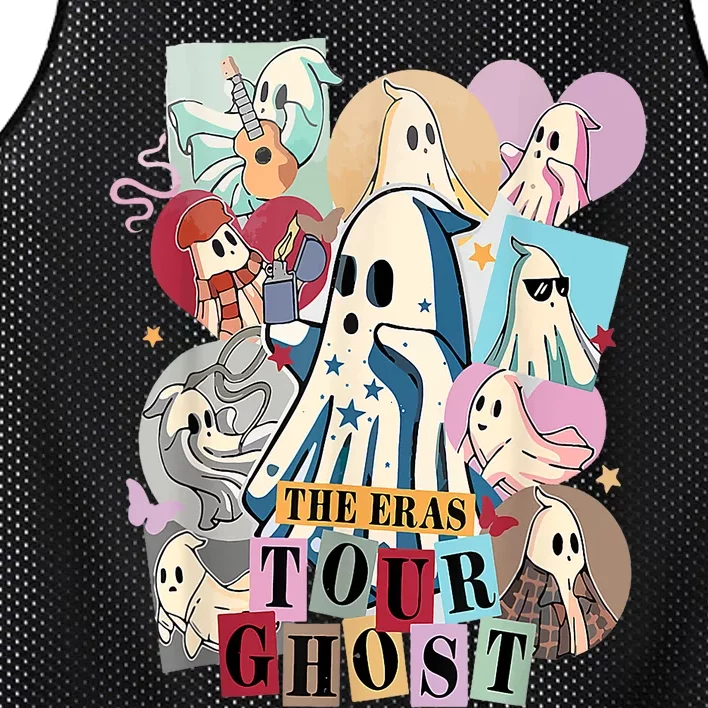 In My Spooky Era Groovy Hippie Halloween Ghost Mesh Reversible Basketball Jersey Tank