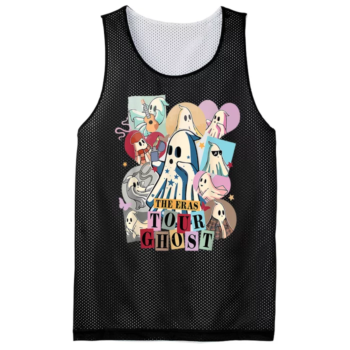 In My Spooky Era Groovy Hippie Halloween Ghost Mesh Reversible Basketball Jersey Tank