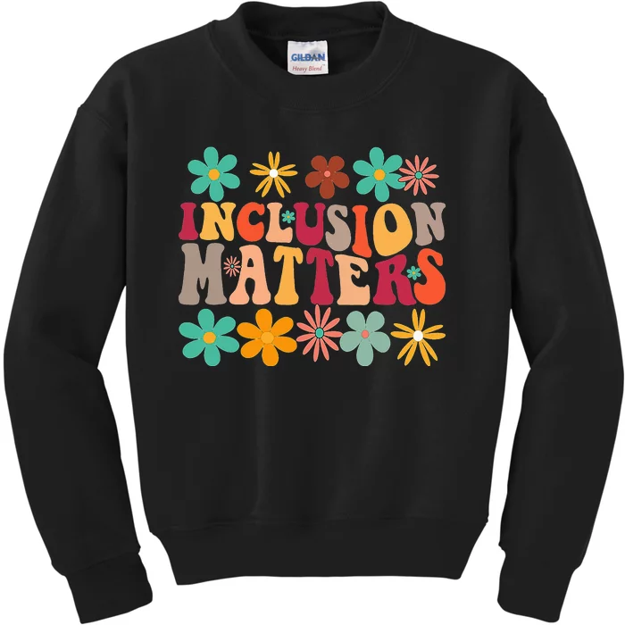 Inclusion Matters Special Ed Teacher Autism Awareness Retro Kids Sweatshirt