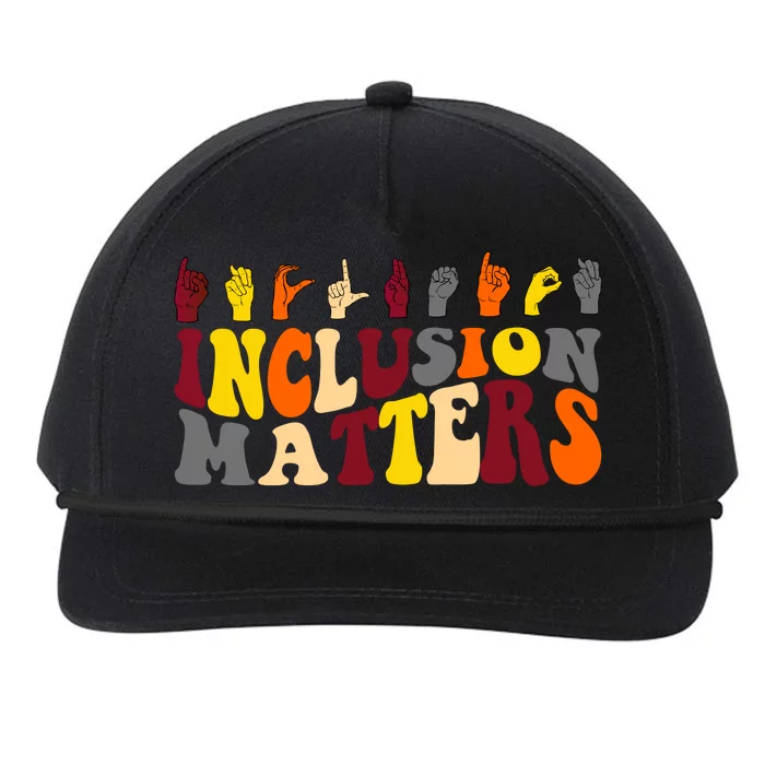 Inclusion Matters Sign Language Snapback Five-Panel Rope Hat