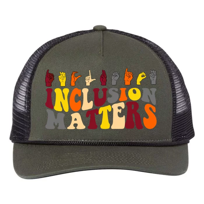 Inclusion Matters Sign Language Retro Rope Trucker Hat Cap