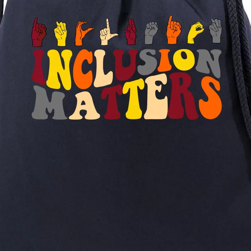 Inclusion Matters Sign Language Drawstring Bag