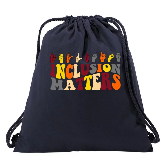 Inclusion Matters Sign Language Drawstring Bag