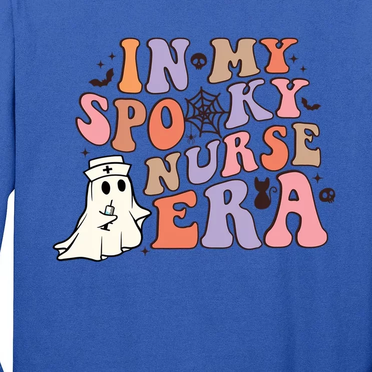 In My Spooky Nurse Era Nicu Nurse Crew Retro Halloween Gift Tall Long Sleeve T-Shirt