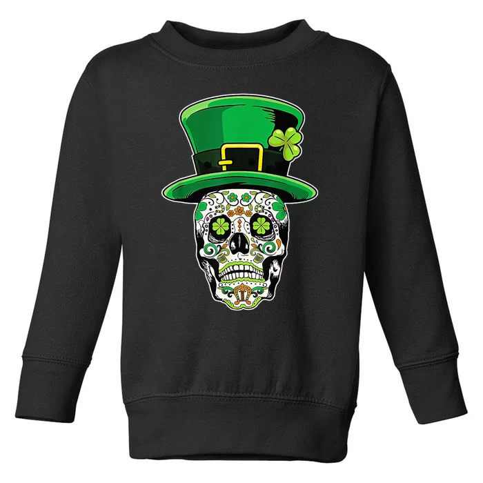 Irish Mexican Sugar Skull Leprechauns St Patricks Day Toddler Sweatshirt