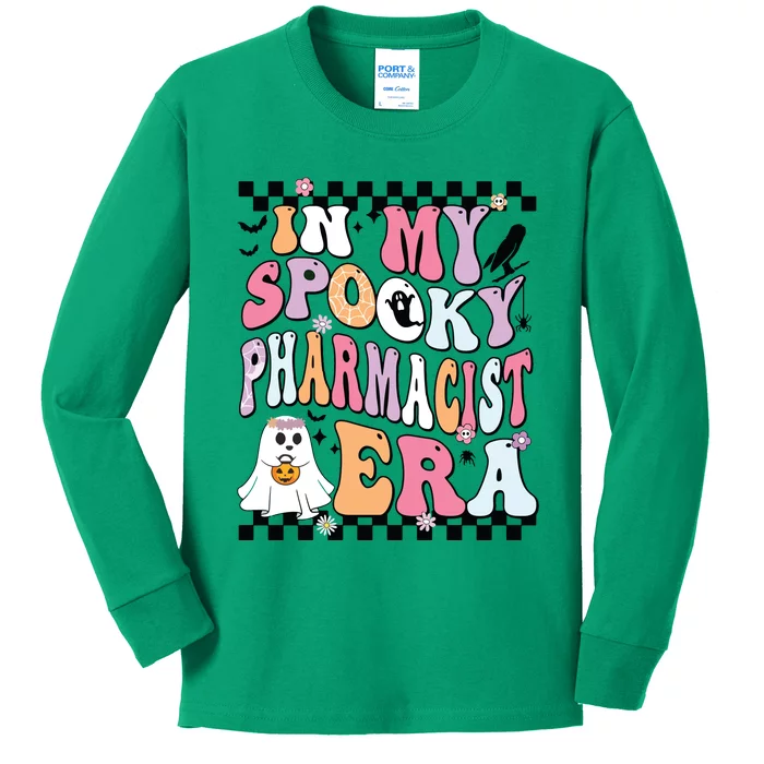 In My Spooky Pharmacist Era Halloween Spooky Ghost Groovy Kids Long Sleeve Shirt