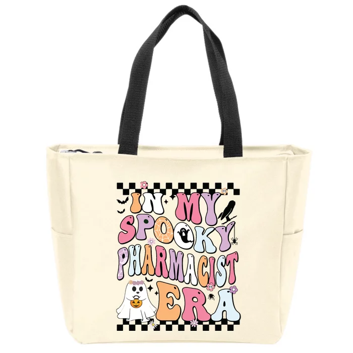 In My Spooky Pharmacist Era Halloween Spooky Ghost Groovy Zip Tote Bag