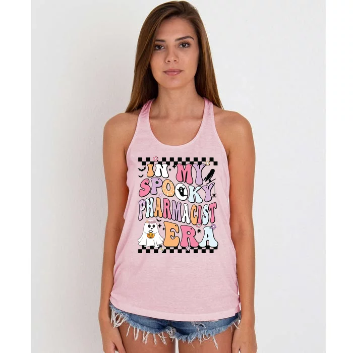 In My Spooky Pharmacist Era Halloween Spooky Ghost Groovy Women's Knotted Racerback Tank