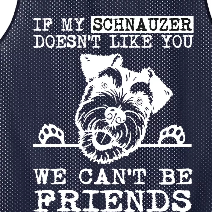 If My Schnauzer Doesn't Like You We Can't Be Friends Funny Mesh Reversible Basketball Jersey Tank