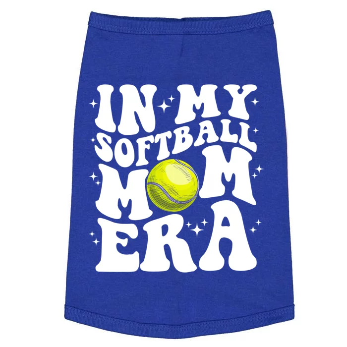 In My Softball Mom Era Retro Groovy Softball Mama Gift Doggie Tank