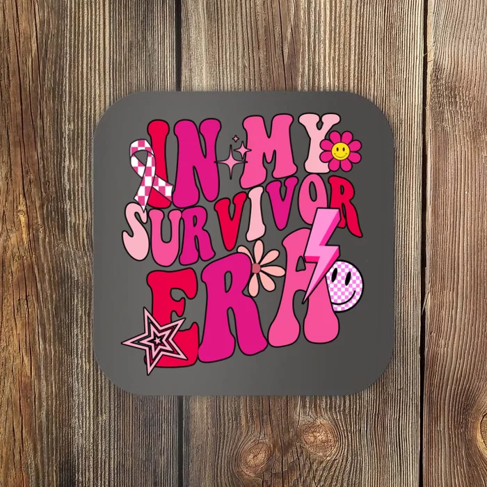 In My Survivor Era Breast Cancer Awareness Coaster