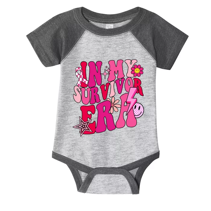 In My Survivor Era Breast Cancer Awareness Infant Baby Jersey Bodysuit