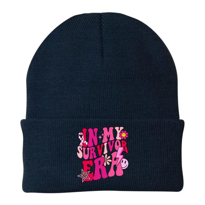 In My Survivor Era Breast Cancer Awareness Knit Cap Winter Beanie