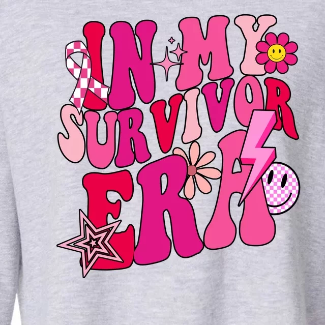 In My Survivor Era Breast Cancer Awareness Cropped Pullover Crew