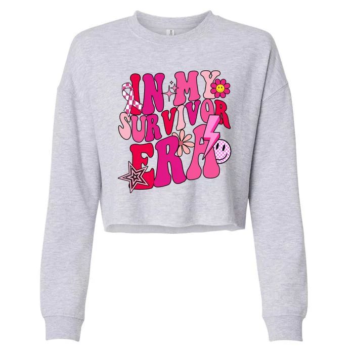 In My Survivor Era Breast Cancer Awareness Cropped Pullover Crew