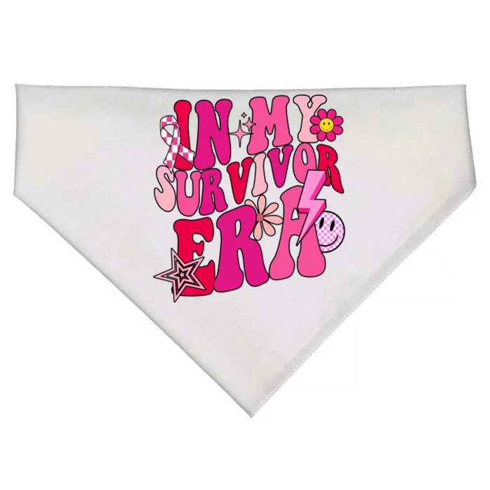 In My Survivor Era Breast Cancer Awareness USA-Made Doggie Bandana