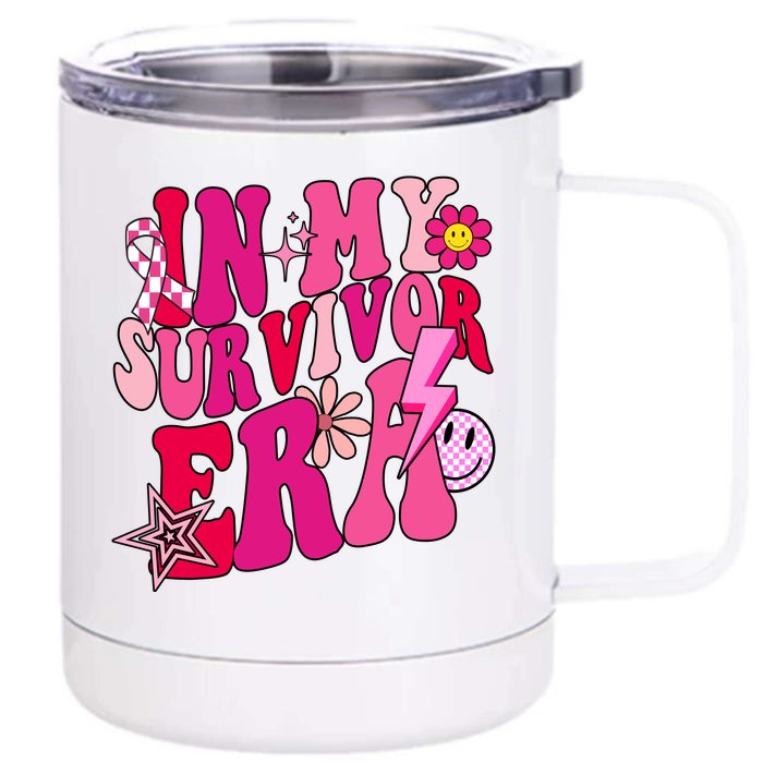 In My Survivor Era Breast Cancer Awareness Front & Back 12oz Stainless Steel Tumbler Cup