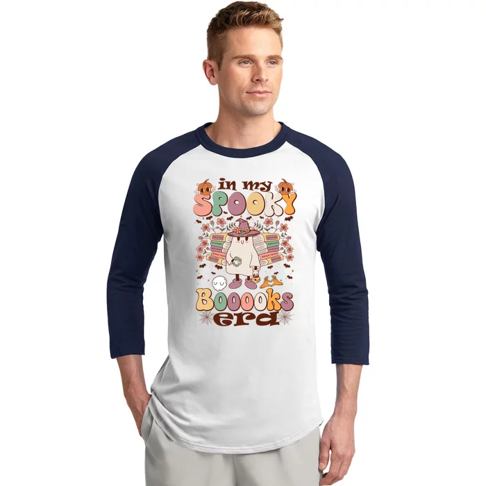 In My Spooky Boooooks Era Ghost Reading Books Halloween Gift Baseball Sleeve Shirt