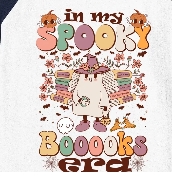 In My Spooky Boooooks Era Ghost Reading Books Halloween Gift Baseball Sleeve Shirt