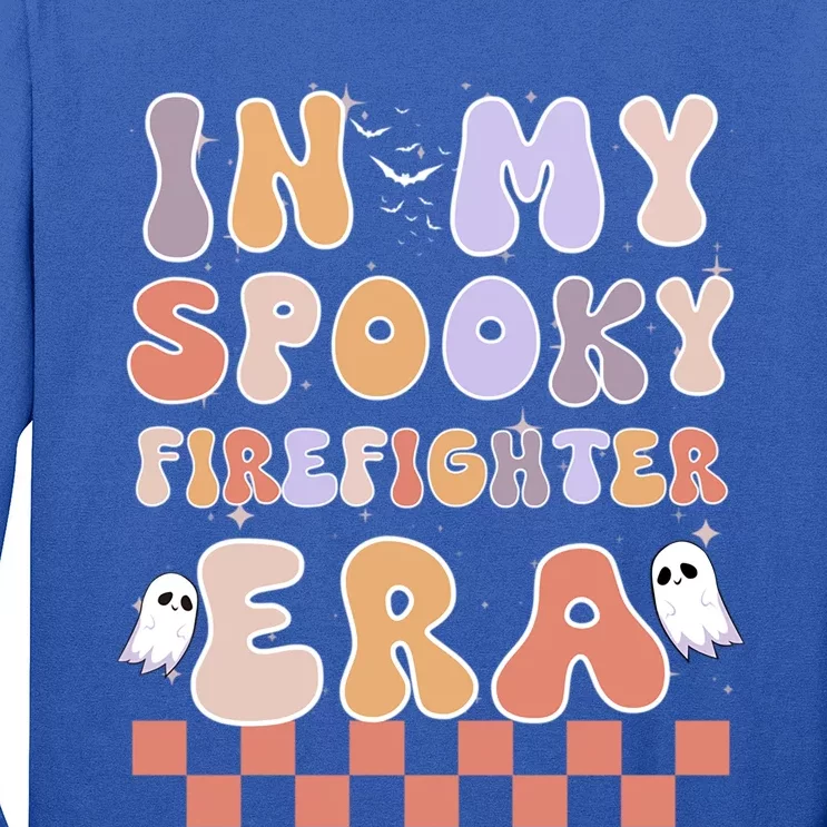 In My Spooky Firefighter Era Ghost Halloween Retro Cute Gift Long Sleeve Shirt