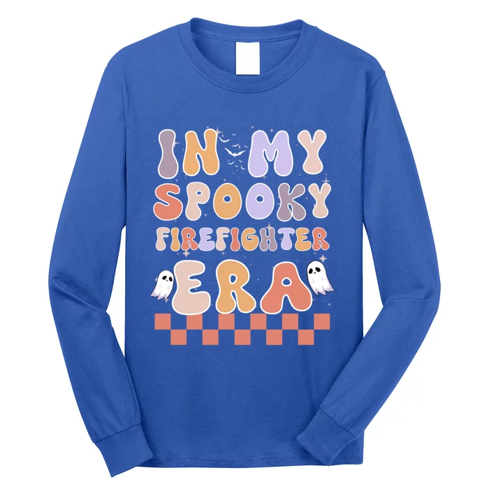 In My Spooky Firefighter Era Ghost Halloween Retro Cute Gift Long Sleeve Shirt