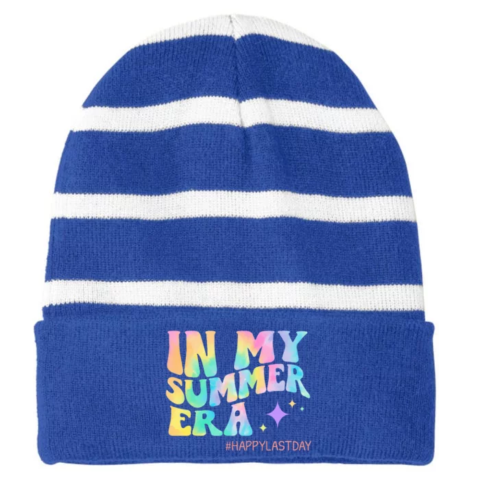 In My Summer Era Teacher Striped Beanie with Solid Band