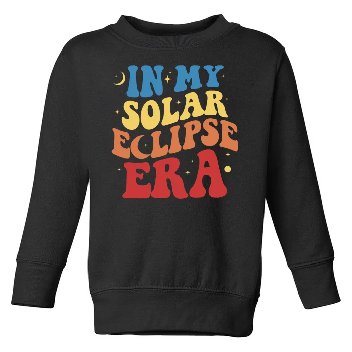 In My Solar Eclipse Era Groovy Retro Toddler Sweatshirt