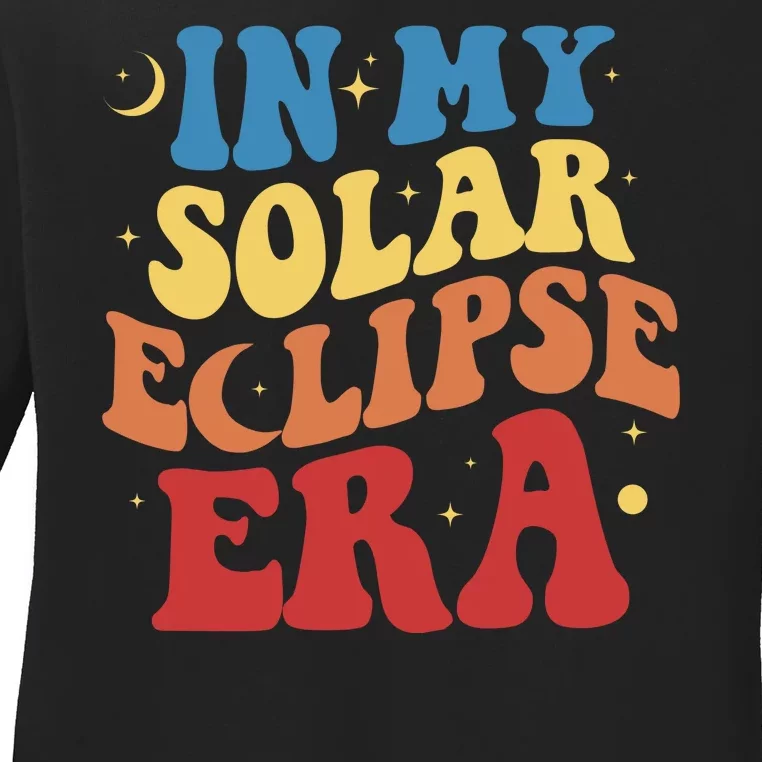 In My Solar Eclipse Era Groovy Retro Ladies Long Sleeve Shirt