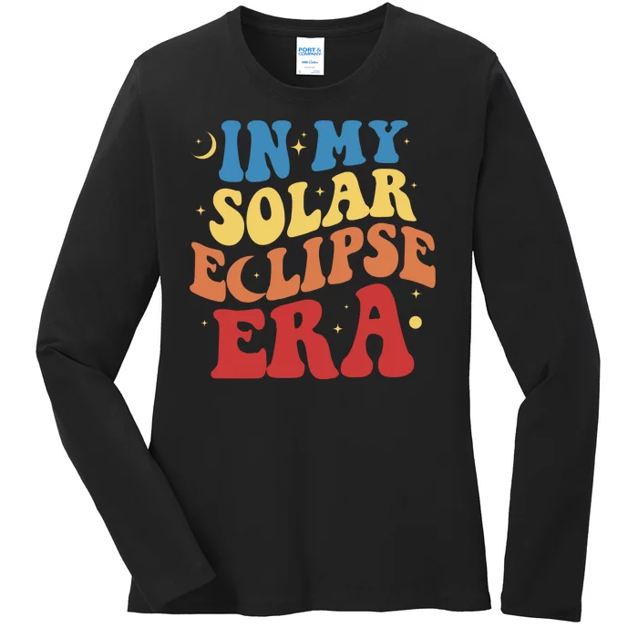 In My Solar Eclipse Era Groovy Retro Ladies Long Sleeve Shirt