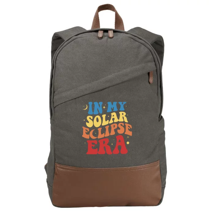 In My Solar Eclipse Era Groovy Retro Cotton Canvas Backpack