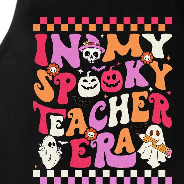 In My Spooky Teacher Era Groovy Ghost Teacher Halloween Gift Ladies Tri-Blend Wicking Tank