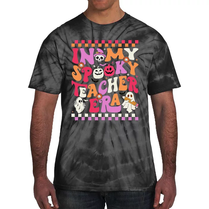 In My Spooky Teacher Era Groovy Ghost Teacher Halloween Gift Tie-Dye T-Shirt