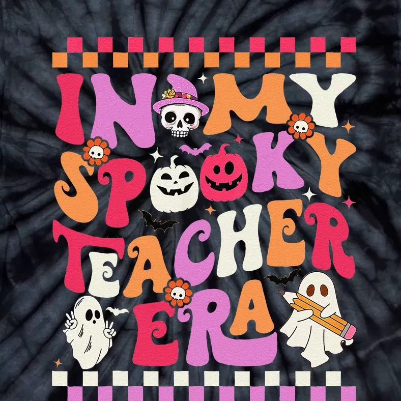 In My Spooky Teacher Era Groovy Ghost Teacher Halloween Gift Tie-Dye T-Shirt